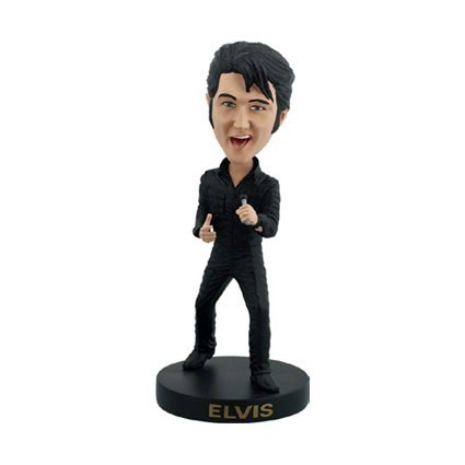 Figurine Royal Bobbleheads Elvis Black Leather Suit 68 Comeback Bobble Head en Résine Boutique Geneve Suisse