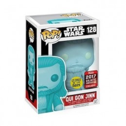 Pop Glow in the Dark Convention 2017 Star Wars Qui Gon Jinn Holographic Limited Edition