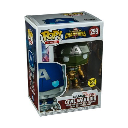 Figurine Funko Pop Phosphorescent Games Marvel Contest of Champions Civil Warrior Green Edition Limitée Boutique Geneve Suisse