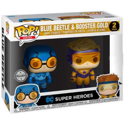 Figurine Funko Pop Métallique DC Heroes Blue Beetle et Booster Gold 2 Pack Edition Limitée Boutique Geneve Suisse