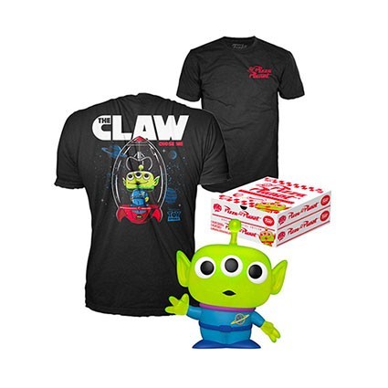 Figurine Funko Pop Glitter et T-Shirt Toy Story Alien Pizza Planet Edition Limitée Boutique Geneve Suisse