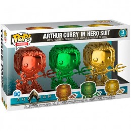 Pop Chrome DC Aquaman Arthur Curry in Hero Suit 3 packs Limitierte Auflage