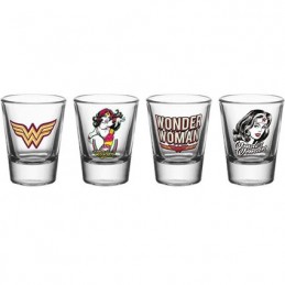 Figur GB eye Wonder Woman Shotglass 4-Pack 60´s Pop Geneva Store Switzerland