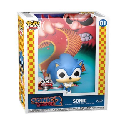 Figurine Funko Pop Game Cover Sonic the Hedgehog Sonic 2 avec Boîte de Protection Acrylique Edition Limitée Boutique Geneve S...