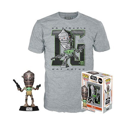 Figuren Funko Pop und T-shirt Star Wars The Mandalorian IG-11 mit Grogu Limitierte Auflage Genf Shop Schweiz