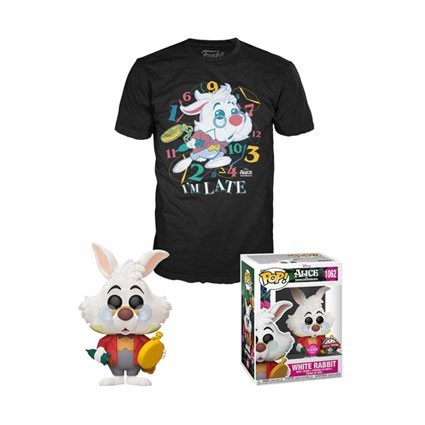 Figur Funko Pop Flocked and T-shirt Alice in Wonderland White Rabbit Limited Edition Geneva Store Switzerland Figur Funko Pop Flocked and T-shirt Alice in Wonderland White Rabbit Limited Edition Geneva Store Switzerland