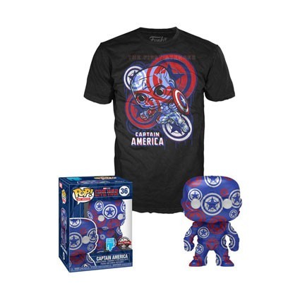 Figuren Funko Pop et T-shirt Artist Series Captain America Civil War Limitierte Auflage Genf Shop Schweiz