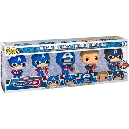 Figur Funko DAMAGED BOX Pop Marvel Year Of The Shield Captain America Through the Ages 5-Pack Limited Edition Geneva Store Sw...