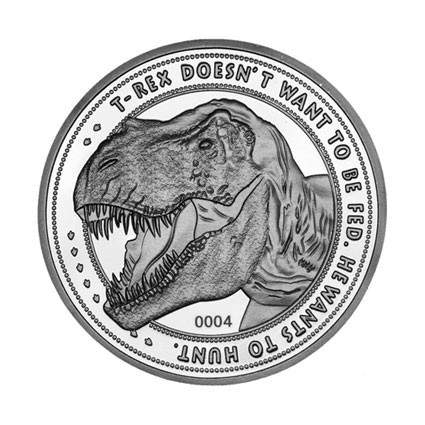 Figur FaNaTtiK Jurassic Park Collectable Coin 25th Anniversary T-Rex Silver Limited Edition Geneva Store Switzerland Figur FaNaTtiK Jurassic Park Collectable Coin 25th Anniversary T-Rex Silver Limited Edition Geneva Store Switzerland