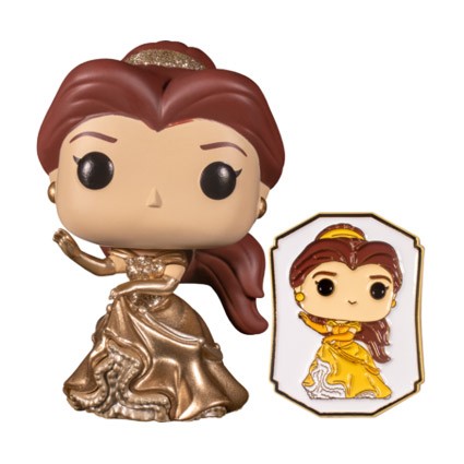 Figurine Pop! Disney Princess - Belle (Gold) with pin - N° 221 - Funko