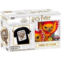 Figur Funko Pop Glow in the Dark and T-shirt Harry Potter Dumbledore Patronus Fawkes Limited Edition Geneva Store Switzerland