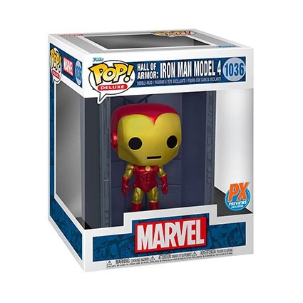 Figur Funko Pop Deluxe Marvel Hall of Armor Iron Man Model 4 Limited Edition Geneva Store Switzerland