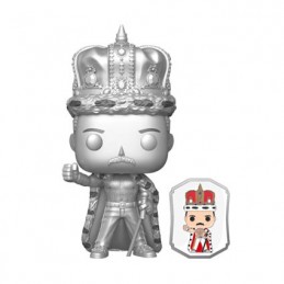 Figur Funko Pop Metallic Queen Freddie Mercury Silver with Enamel Pin Limited Edition Geneva Store Switzerland