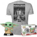Figurine Funko Pop Floqué et T-shirt Star Wars The Mandalorian Grogu avec Cookie Edition Limitée Boutique Geneve Suisse