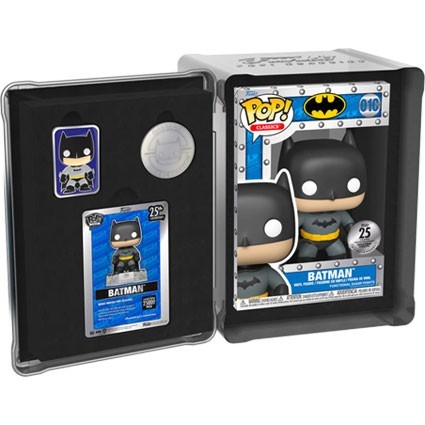 Figur Funko Pop Batman with Pin and Coin Alluminium Box Funko 25th Anniversary Limited Edition Geneva Store Switzerland