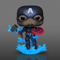 Figurine Funko Pop Phosphorescent Métallique Marvel Avengers Endgame Captain America with Broken Shield and Mjolnir Edition L...