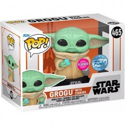 Figurine Funko Pop Floqué et T-shirt Star Wars The Mandalorian Grogu avec Cookie Edition Limitée Boutique Geneve Suisse