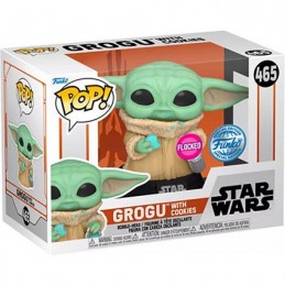Figurine Pop Floqué Star Wars The Mandalorian Grogu avec Cookie Edition Limitée Funko Boutique Geneve Suisse
