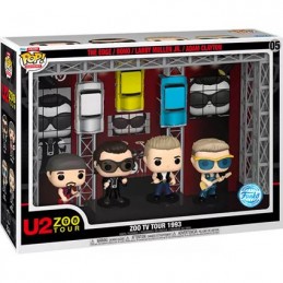 Figurine Funko Pop Deluxe Moment in Concert U2 Zoo TV 1993 Tour 4-Pack avec Boîte de Protection Acrylique Edition Limitée Bou...