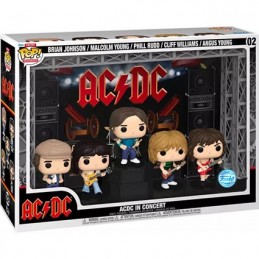 BOÎTE ENDOMMAGÉE Pop Deluxe Moment in Concert AC/DC 5-Pack avec Boîte de Protection Acrylique Edition Limitée