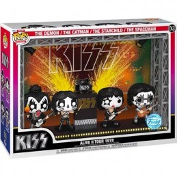Figurine Funko Pop Deluxe Moment in Concert Kiss Alive II 1978 Tour 4-Pack avec Boîte de Protection Acrylique Edition Limitée...