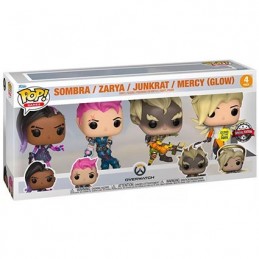 Pop Glow in the Dark Overwatch Sombra Zarya Junkrat and Mercy 4-Pack Limited Edition