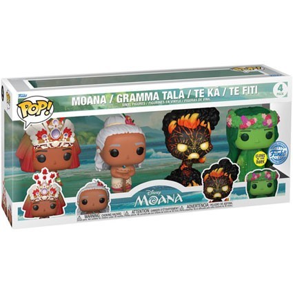 the Glow 4-Pack Toys Moana Limited Edition Funko in Pop Dark