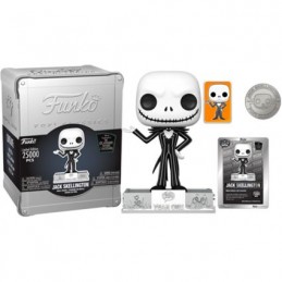 Figurine Funko Pop L'Étrange Noël de Monsieur Jack Skellington avec Pin et Pièce Boîte Alluminium Funko 25ème Anniversaire Ed...