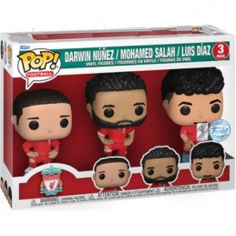 Figurine Funko Pop Sports Football Soccer Darwin Nunez et Luis Diaz et Mohamed Salah 3-Pack Edition Limitée Boutique Geneve S...