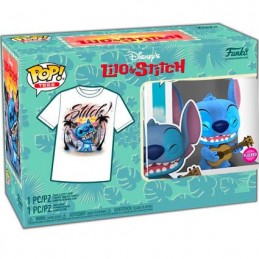 Figur Funko Pop and T-shirt Flocked Lilo and Stitch Ukulele Stitch Limited Edition Geneva Store Switzerland