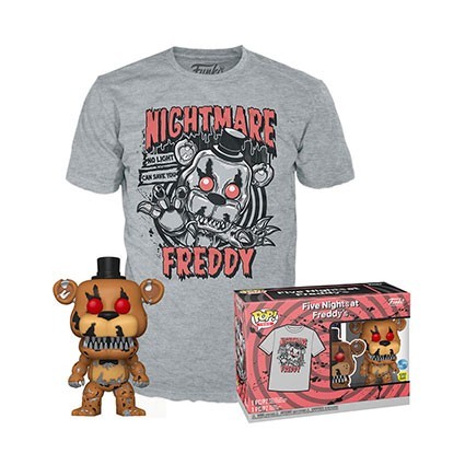 Figur Funko Pop Glow in the Dark and T-Shirt Five Nights at Freddy's Nightmare Freddy Limited Edition Geneva Store Switzerland