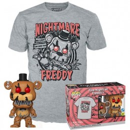 Figurine Funko Pop Phosphorescent et T-Shirt Five Nights at Freddy's Nightmare Freddy Edition Limitée Boutique Geneve Suisse