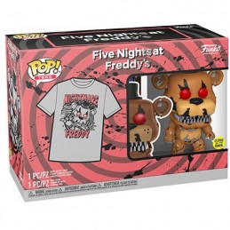 Figur Funko Pop Glow in the Dark and T-Shirt Five Nights at Freddy's Nightmare Freddy Limited Edition Geneva Store Switzerland