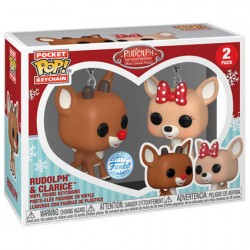 Figurine Funko Pop Pocket Porte-clés Rudolph le Petit Renne au Nez Rouge Rudolph et Clarice 2-Pack Edition Limitée Boutique G...