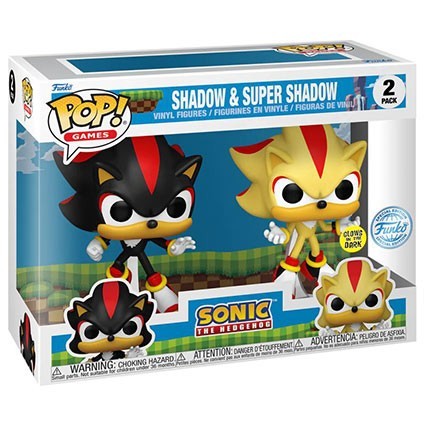 Toys Funko Pop Sonic the Hedgehog Shadow and Super Shadow 2-Pack Li