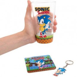 Figurine Fizz Creations Sonic the Hedgehog set porte-clés, verre et sous-verre Classic Boutique Geneve Suisse