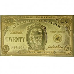 Figuren FaNaTtiK Fallout New Vegas Replik New California Republik 20 Dollar Bill (Vergoldet) Limitirete Auflage Genf Shop Sch...