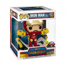 Figur Funko Pop Deluxe Glow in the Dark Iron Man 2 Iron Man MKIV with Gantry Limited Edition Geneva Store Switzerland