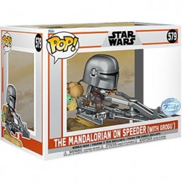 Pop Star Wars The Mandalorian sur Speeder avec Grogu Edition Limitée