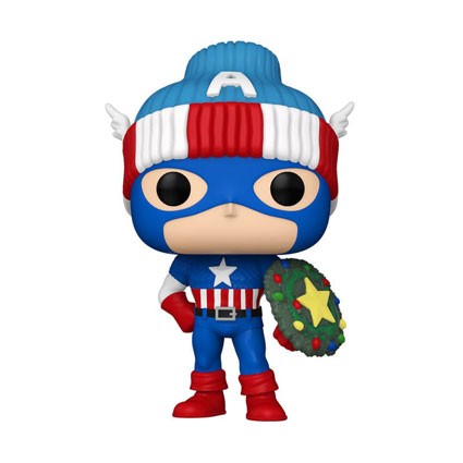 Figurine Funko Pop Marvel Holiday Captain America (Rare) Boutique Geneve Suisse