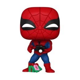 Figuren Funko Pop Marvel Holiday Spiderman mit Offenes Geschenk Genf Shop Schweiz