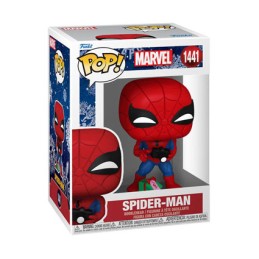 Figuren Funko Pop Marvel Holiday Spiderman mit Offenes Geschenk Genf Shop Schweiz