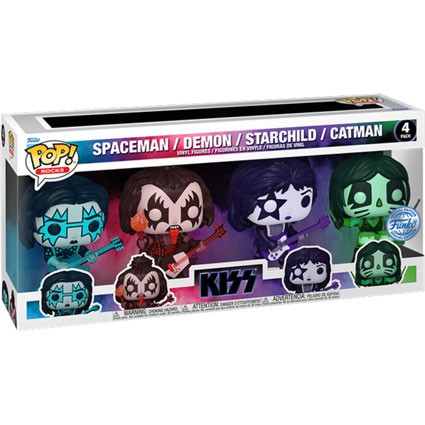 Figur Funko Pop Rocks KISS Colour Spotlight Spaceman Demon Starchild and Catman Limited Edition Geneva Store Switzerland