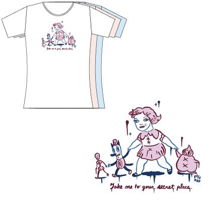 Figurine T-Shirt Rose Femme Gary Baseman : Take Me To Your Secret Place Critter Box Boutique Geneve Suisse