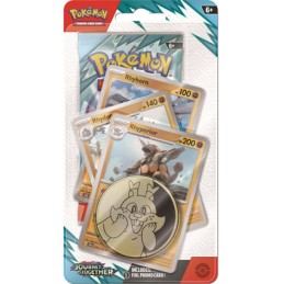 Figurine Pokémon Company International Carte Pokémon en Anglais Together Premium Checklane Blister Écarlate et Violet Rhyperi...
