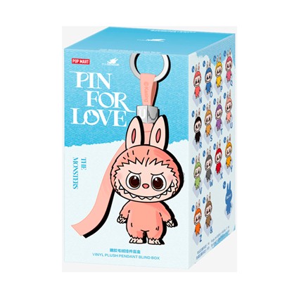 Figurine POP MART POP MART – Labubu THE MONSTERS Pin for Love Series Vinyl Plush Pendant (N-Z) (Peluche Officielle Porte-Clés...