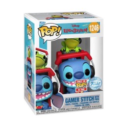Figurine Funko Pop et T-shirt Stitch Gamer avec Grenouille Edition Limitée Boutique Geneve Suisse
