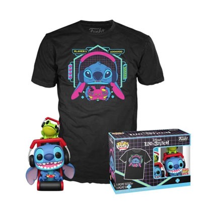 Figur Funko Pop and T-shirt Stitch Gamer with Frog Limited Edition Geneva Store Switzerland
