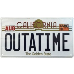 Figur FaNaTtiK Back to the Future Metal Sign Outatime DeLorean License Plate Geneva Store Switzerland