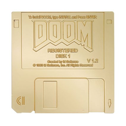 Figur FaNaTtiK Doom Replik Floppy Disk Gold Plated Limited Edition Geneva Store Switzerland